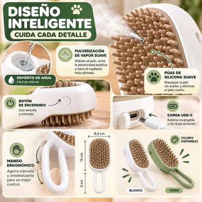 Cepillo de Vapor 3 en 1 para Mascotas 🐾